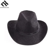 Модные ковбойские шапки с широкими полями для мужчин, одноцветная ковбойская кепка для женщин, унисекс, Солнцезащитная джаз шляпа