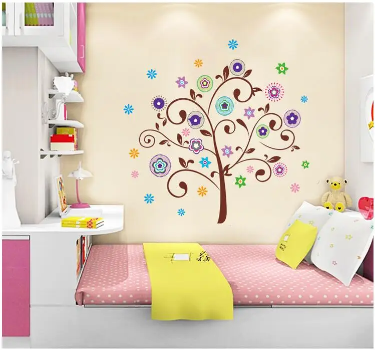 Free Shipping DIY mural pvc Tree Wall Paingting Decals PVC Removable