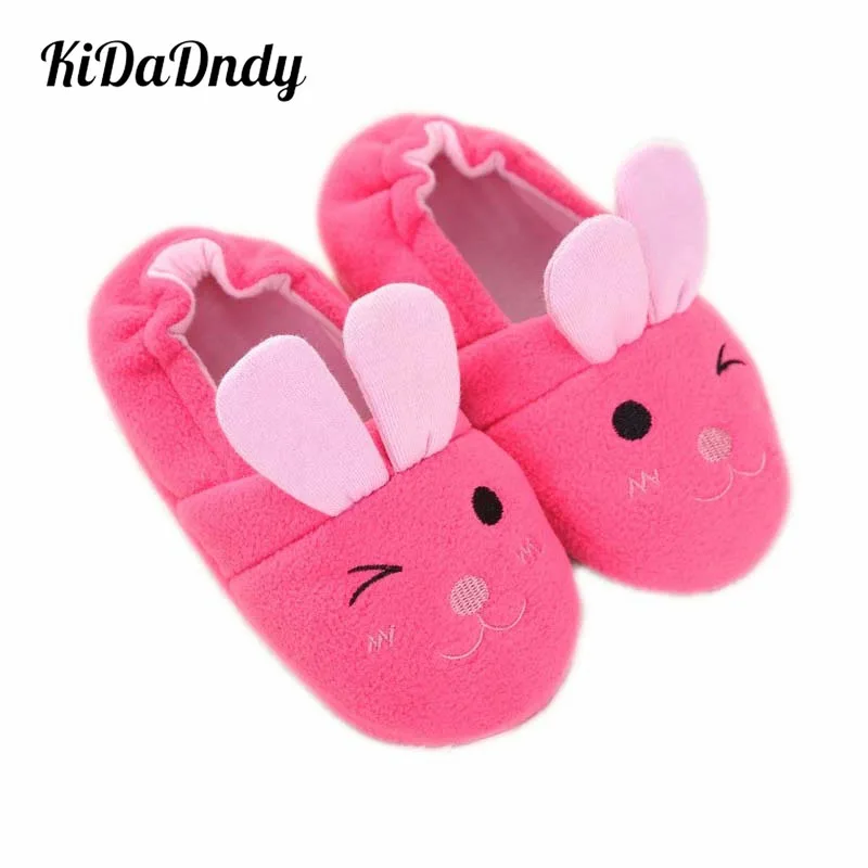 Kidadndy/детские тапочки-тапочки для девочек; хлопковые тапочки на каблуке с героями мультфильмов; теплая хлопковая ткань; WMC103YD