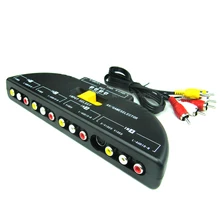 1 in 4 Out AV RCA Switch Box AV Audio Video Switcher Splitter 4 Way Selector with RCA Cable For Television DVD VCD TV