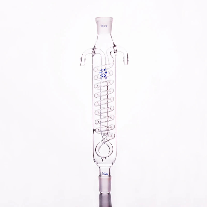 Snake reflux condenser 300mm,High capacity reflux condenser,Condenser reflux with coiled inner