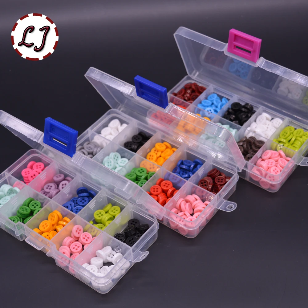 Детские резиновые пуговицы для шитья 10 цветов 3 вида в коробке 9 мм|sewing buttons|buttons