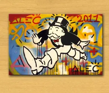 

Free shipping pop artist Painting Richie Rich Graffiti money art popular arts poster hand painted no framed T-202