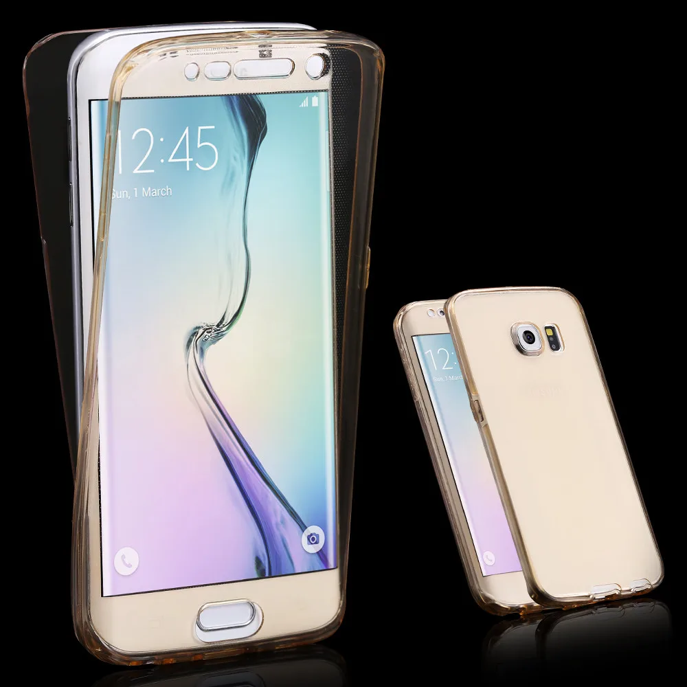 NOTOW Передний + задний Мягкий ТПУ Прозрачный 360 Полный чехол для Samsung Galaxy S6 Edge/S6 Edge