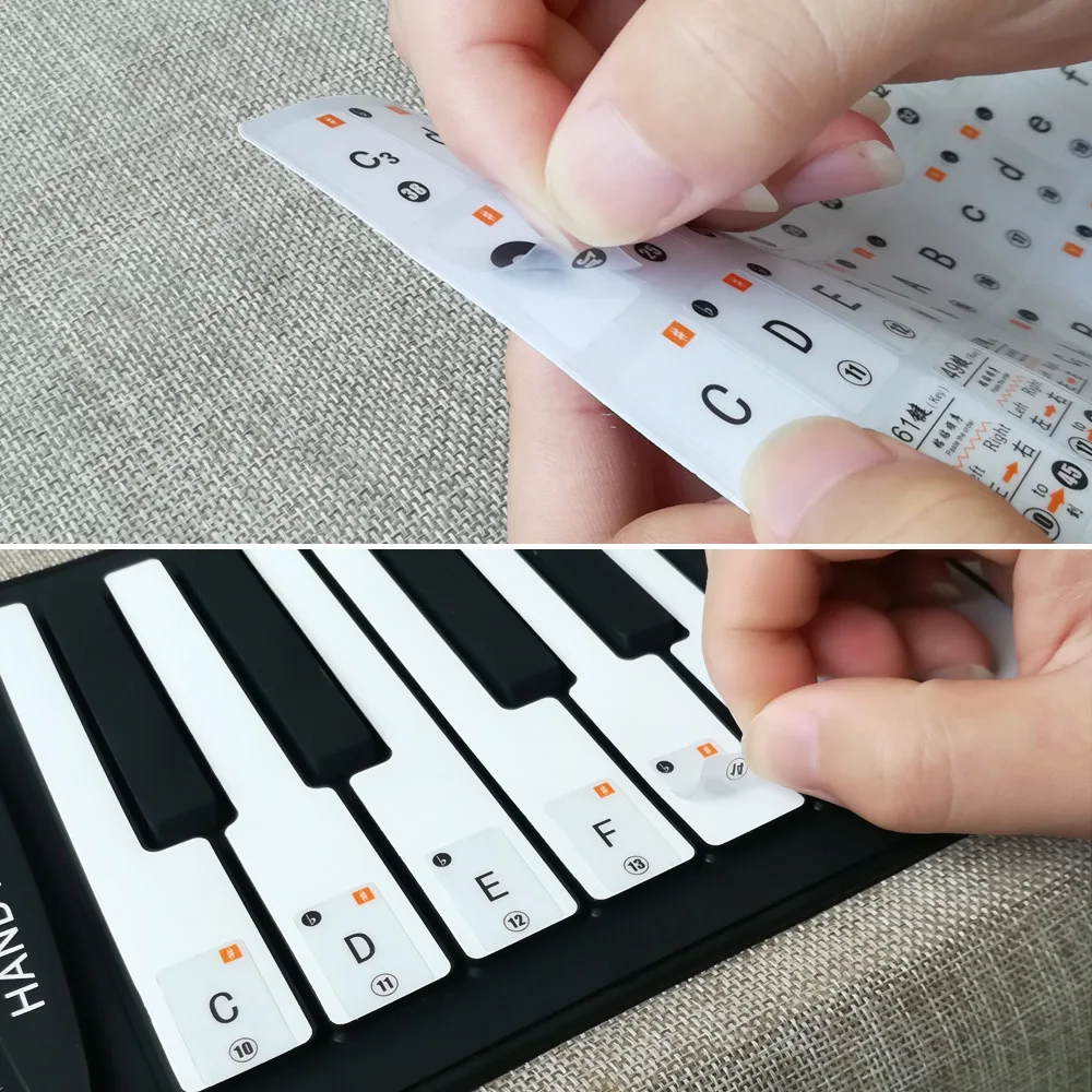 

Transparent Piano Stickers Keyboard Music Note Stickers Removable for 37/ 49/ 61/ 88 Key Keyboards for Beginners Piano Practice