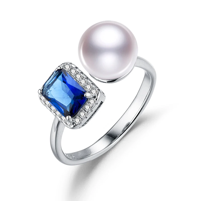 

SNH Genuine S925 sterling silver Ring For Women Top Quality natural freshwater pearl rings