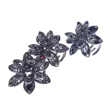 Винтажный Большой Хрустальный цветок Когти для волос Свадебные Заколки для волос женские аксессуары для волос