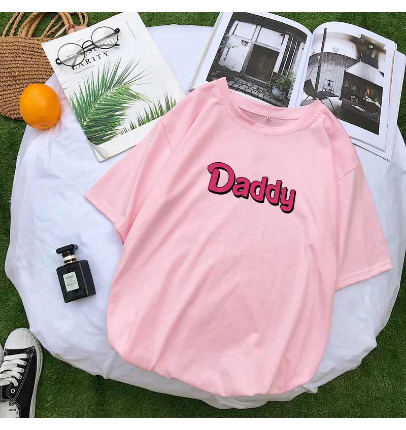 T Shirts Women Summer Funny DADDY Letter Print Tshirt Harajuku Casual Streetwear Kawaii Plus Size Camiseta Mujer Tee Shirt Femme (9)