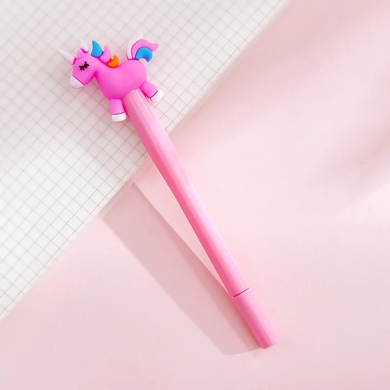 1 шт. креативный мультфильм прыжок свет единорога ручка милый светящийся пони гелевая ручка Канцелярия для учеников 0,38 мм инструмент для письма школьные принадлежности - Цвет: Pink