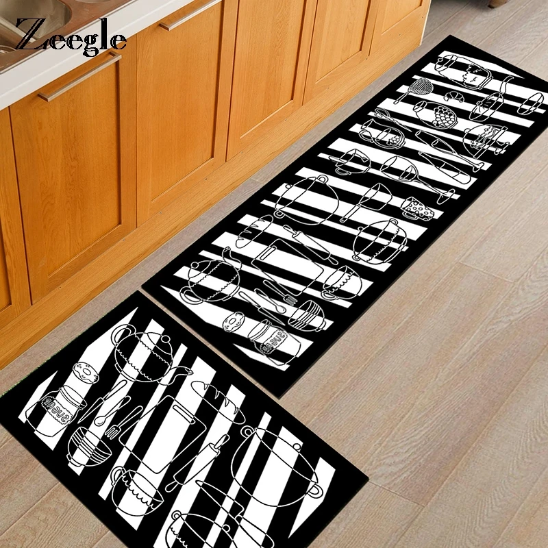 Zeegle Floor Mat Entrance Door Mat Kitchen Carpet Cooking Utensil