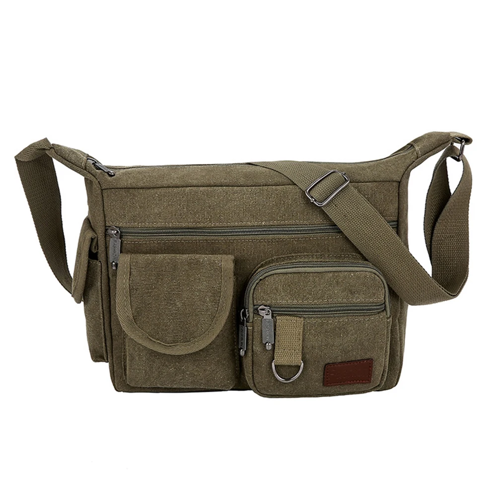 

2019 New Sale Men Canvas Handbags Single Strap Male Shoulder Bags Solid Zipper School Bags for Teenager Casual Travel Handbags