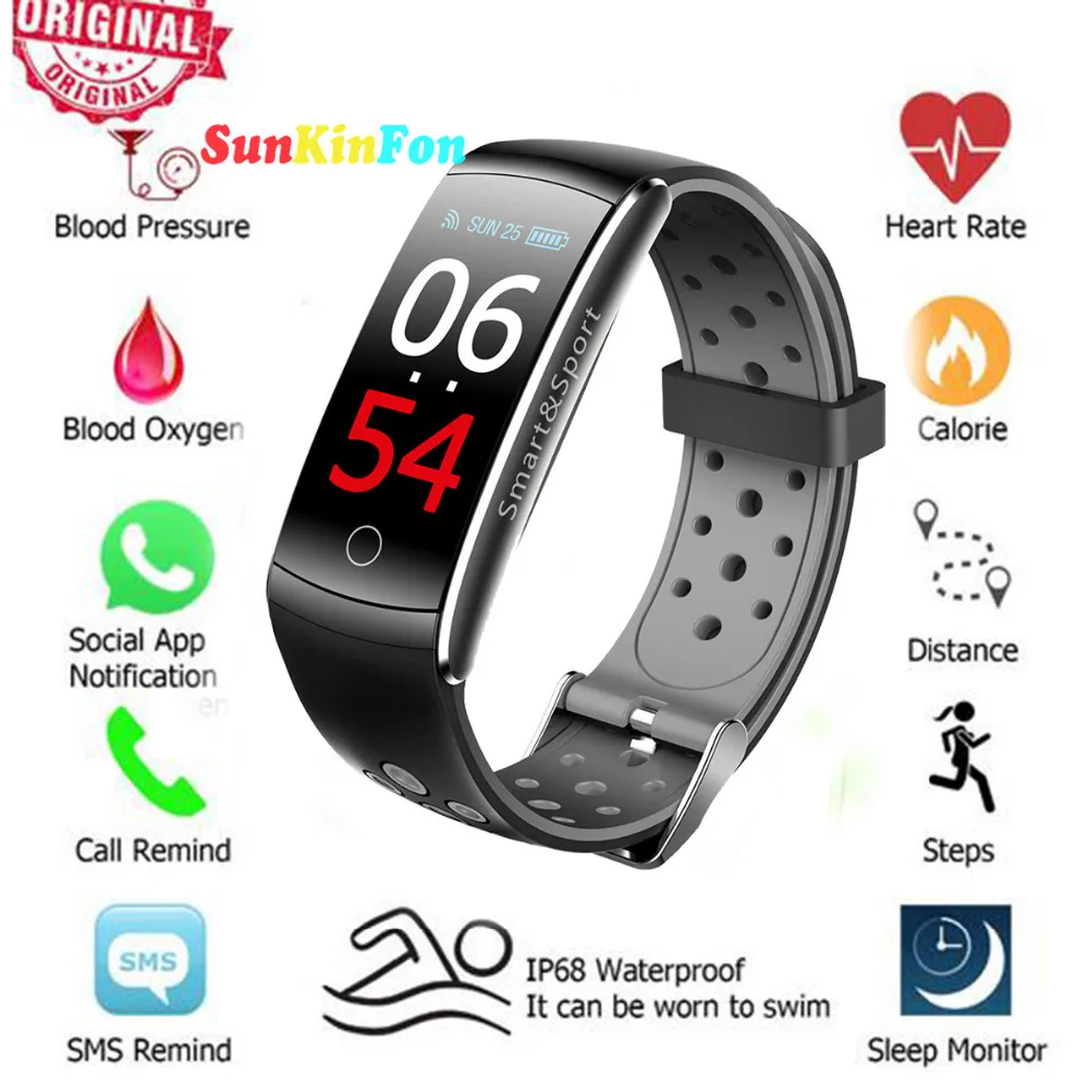 

For One Plus One+ 1 2 X 3 U22 HD Color Screen Smart Wristband Bracelet Dynamic Heart Rate Blood Pressure Oxygen Fitness Tracker