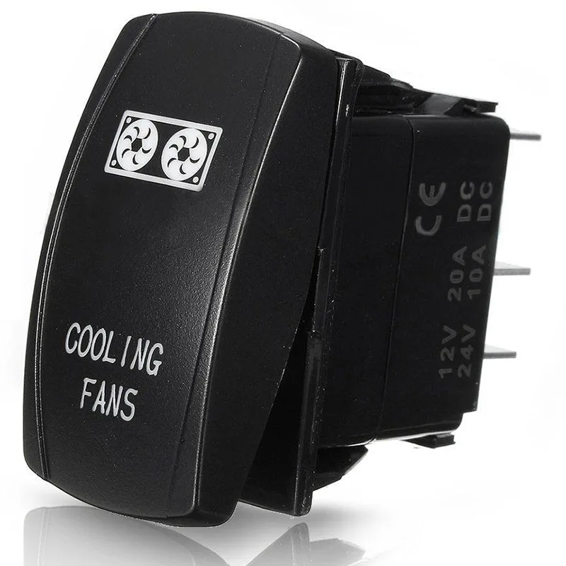 Mayitr New 5 pin Rocker Switch DC12 24V Waterproof IP68 Car Cooling