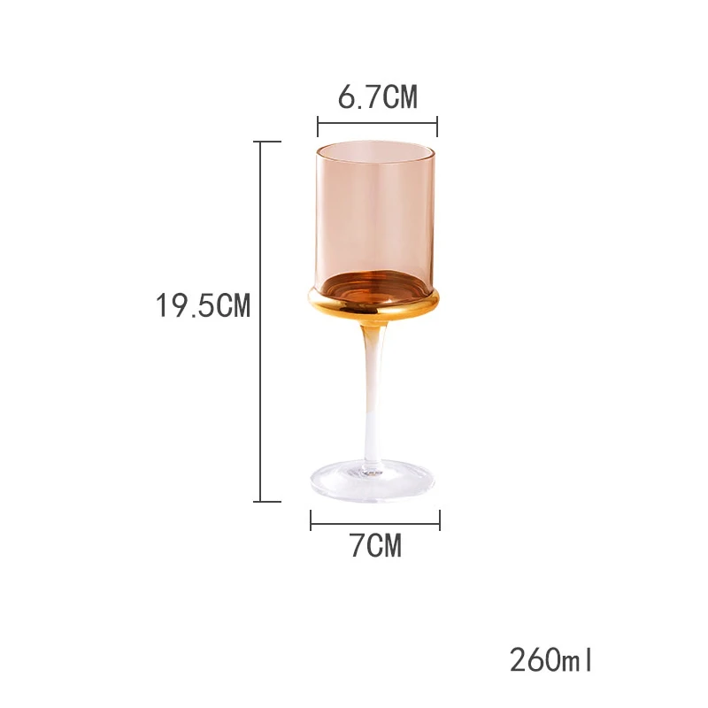 Скандинавское бокал для вина Гальваническое бессвинцовое стекло бокал винный бокал для шампанского виски стеклянная чашечка посуда для вечеринки - Цвет: 260ml  1Pcs