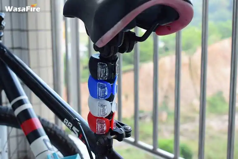 Силиконовый велосипедный светильник WasaFire, водонепроницаемый светодиодный авариПредупреждение сигнальный фонарь для велосипеда, велосипедный передний задний рельсовый светильник, велосипедный мигающий светильник