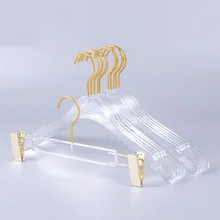 10 Pcs Top Grade Clear Acrylic Crystal Clothes Suits Hanger with Gold Hook, Transparent Acrylic Pants Hangers with Gold Clips 10 Pcs Top Grade Clear Acrylic Crystal Clothes Suits Hanger with Gold Hook, Transparent Acrylic Pants Hangers with Gold Clips