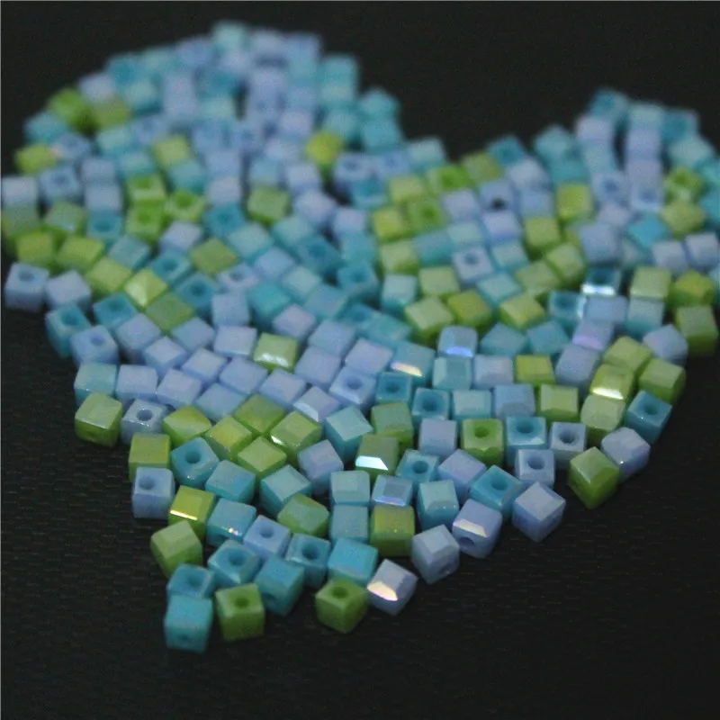 2mm Mixed Green AB Cube Square Crystals Loose Beads Austrian Jewelry Crystal 100pcs Free Shipping | Украшения и аксессуары