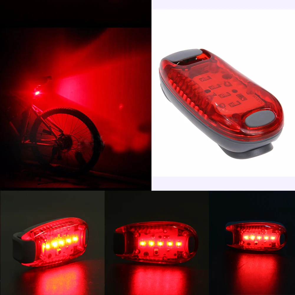 5 LED USB Red Bicycle Lights Taillight Safety Warning Rear Lights
