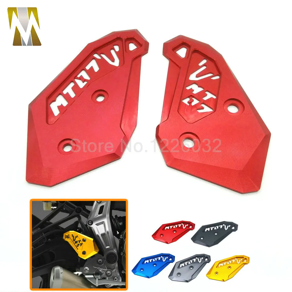 

2017 High Quality Motorcycle CNC Rearset Foot Peg Mount Heel Plates Guard Protector For Yamaha MT-07 2014 2015 MT07