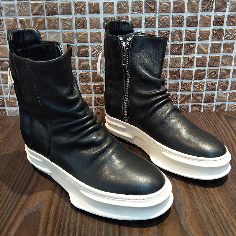 Cremallera Estilo Rock Negro Alta As Arriba Los Moda La Show as Lateral Plataforma D Zapatos Deporte Hombres Zapatillas Botas De Show Fresco Del Punk Tobillo Cuero pIHOqd