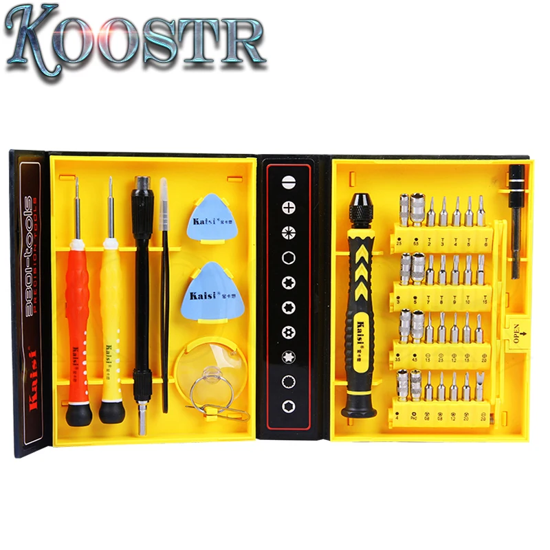 

Kaisi 10Set 38 in 1 Multi Repair Tool Box Magnetic Opening Tools Kit Screwdriver for Cell Phone for iPhone 6 Plus 5S Notebook