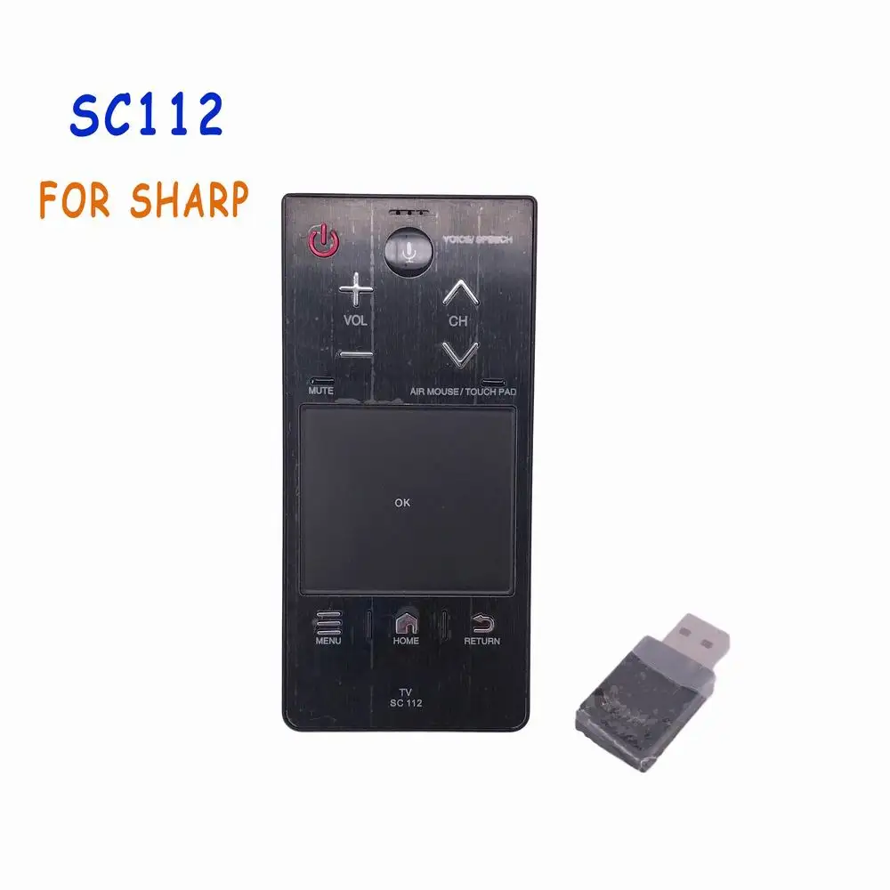 

New Original/Genuine SC112 Remote Control For Sharp SC 112 LED Smart TV Remoto Voice Control Air Mouse Touch PAD With USB Dongle