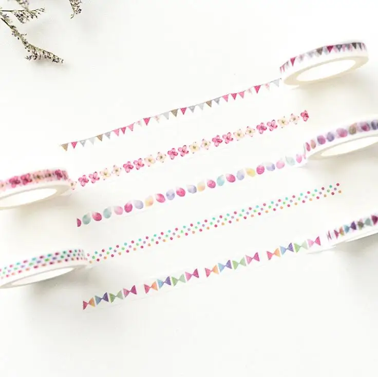 

0.8CM Wide Warm Love Daily Slim Washi Tape DIY Scrapbooking Sticker Label Masking Tape School Office Supply
