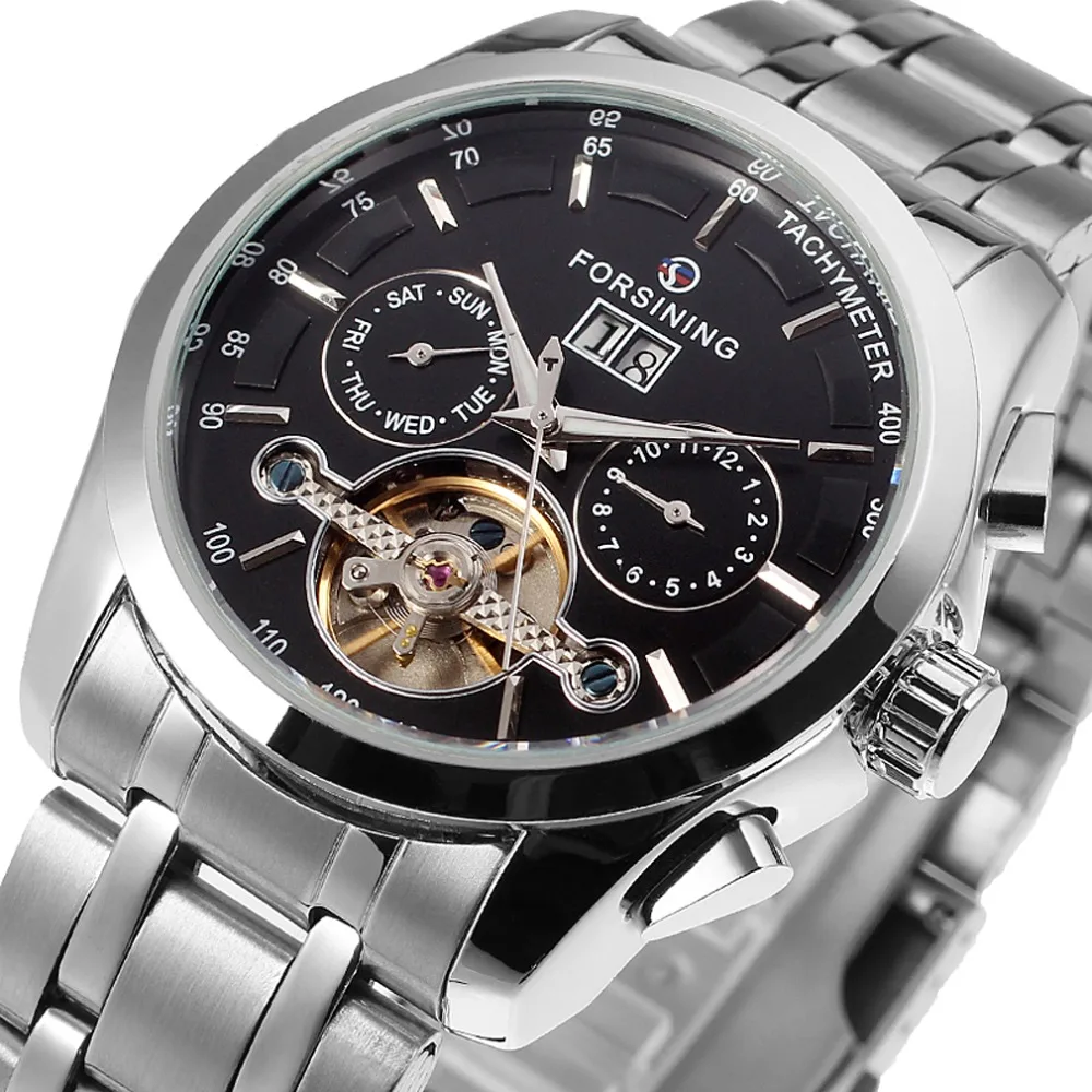 

2019 New Brand Clock Automatic Auto Date Watch Mechanical 3ATM Waterproof Tourbillon Style Clock Men Luxury Relogio Masculino