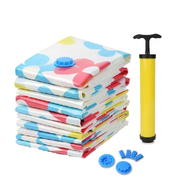 

11 pieces/set vacuum clothes storage bags Vacuum Seal Compressed Organizer For Clothes Bedding With Hand Vacuum Pump