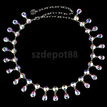

Diamante Women's Water Drop Crystal Rhinestone Waist Chain Belt Wedding Jewelry