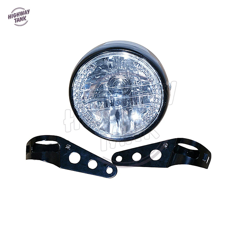 

7" Motorcycle Bike Front Headlight 35W LED Turn Signal Light And Bracket Mount Kit case for Harley Davidson