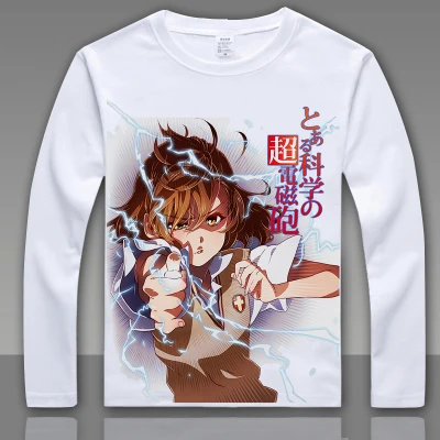 Модная футболка Toaru Kagaku no Railgun Misaka Mikoto для косплея, футболка с длинным рукавом, аниме топы футболки для мужчин и женщин, футболка L004 - Цвет: 17