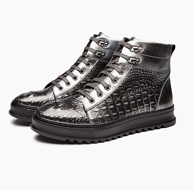 Black Bottes Wine Silver Qualité ancient Confortable Marque Cuir De Haute bronze Véritable CasualMxz810846 Hommes red En N8vOymn0wP