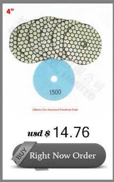 DIATOOL 7pcs 4inch#100 Dry Diamond Polishing Pads Diameter 100MM Resin Bond Diamond Flexible Polishing Pads