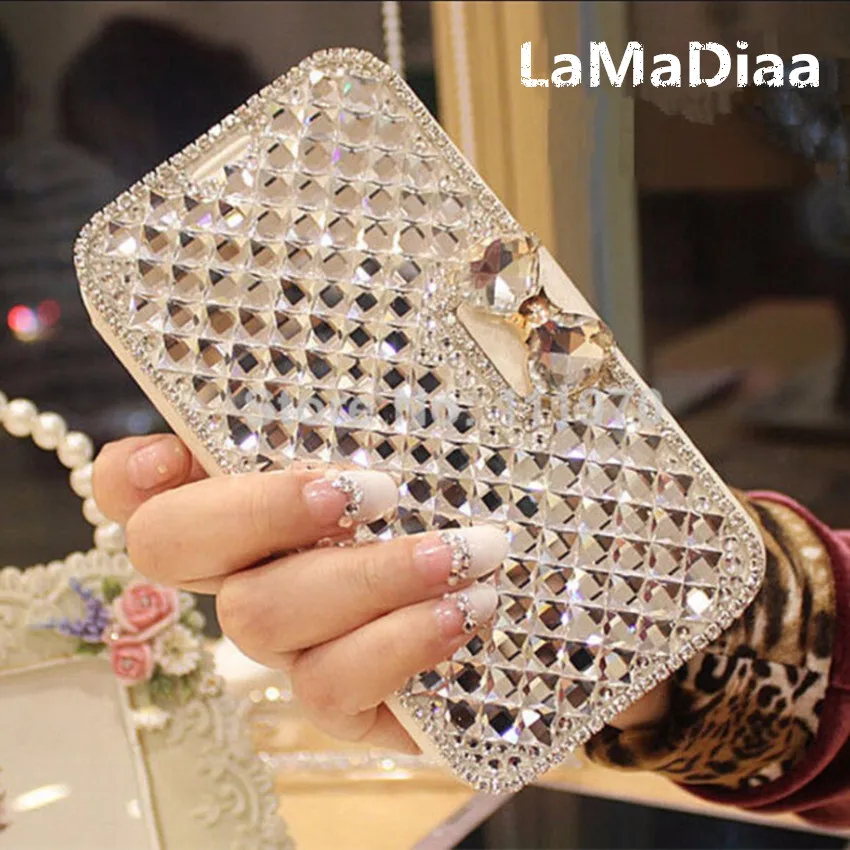LaMaDiaa Luxury Bling Rhinestone Diamond Phone Case for iPhone 11 12 13 mini Pro Max XR X 6S 7 8 plus Wallet Leather Flip Cover | Мобильные