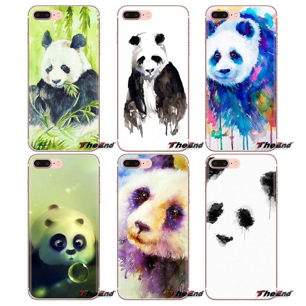 Colorful Watercolor Panda Art For LG G3 G4 Mini G5 G6 G7 Q6 Q7 Q8 Q9 V10 V20 V30 X Power 2 3 K10 K4 K8 2017 Silicone Cases Cover |