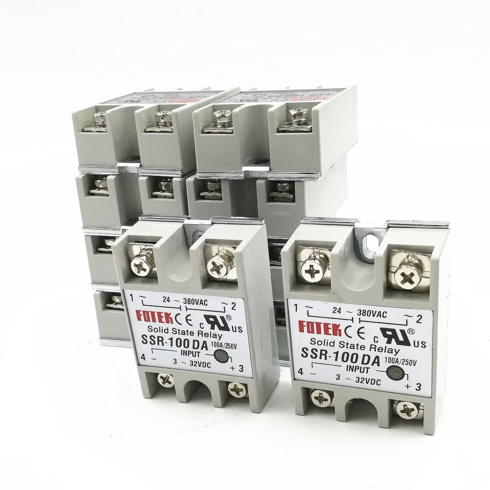 SSR100DA твердотельные реле SSR-100DA 100A 3-32VDC/24-380VAC 10 шт./лот