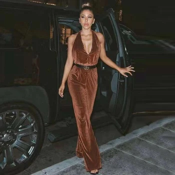 

Seamyla 2020 New Elegant Jumpsuits Women Sleeveless Summer Jumpsuit Sexy Bodycon Overalls Celeberity Night Club Party Jumpsuit