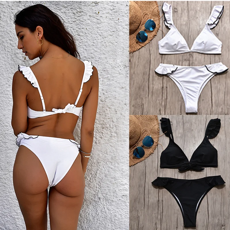 

Bathing Suits for Women Brazil Low Waist Swim Suit Wire Free Swimming Wear Solid Sexy Thong Bikini 2019 Girls Fitness Swimsuit