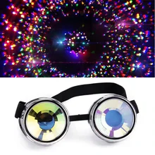 Лидер продаж, модный дизайн, стильные цветные линзы, очки в стиле панк, калейдоскоп, радужные Кристальные линзы, серебристые, в стиле стимпанк, очки