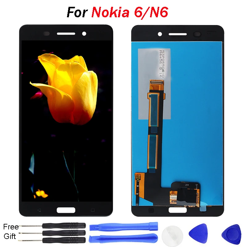 

Original For Nokia 6 LCD Display N6 Touch Screen Digitizer Assembly Replacement Parts TA-1000 TA-1003 TA-1021 TA-1025 TA-1033