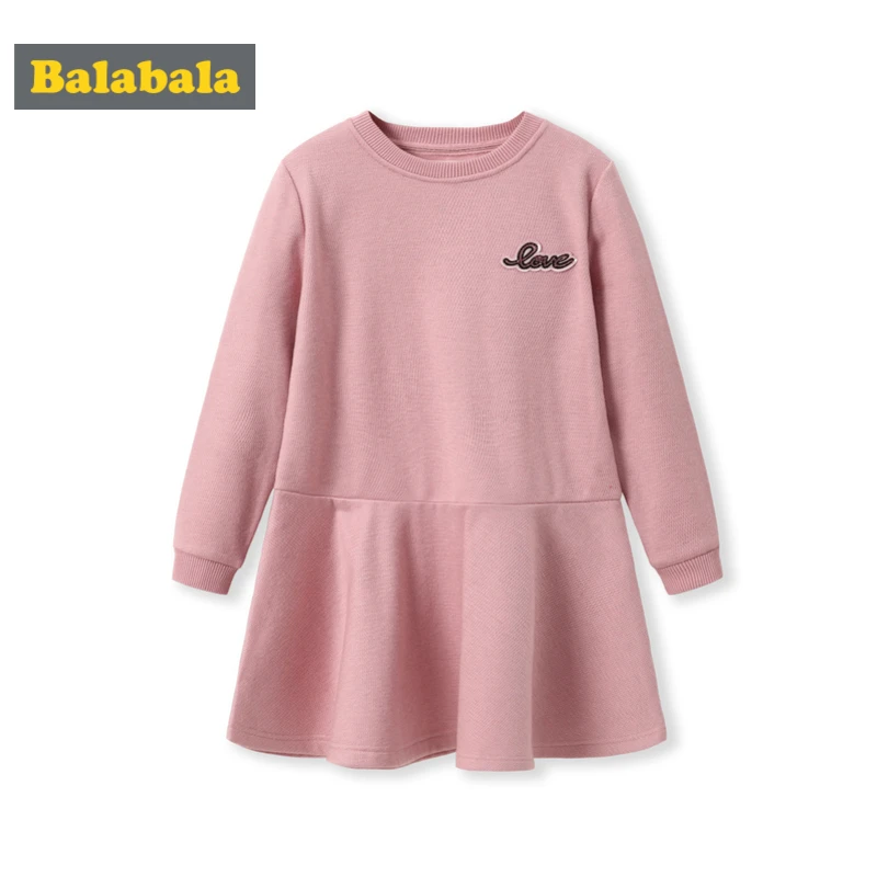 Balabala/свитер с контрастной отделкой на флисовой подкладке для девочек; платье для девочек-подростков; теплый свитер с блестками+ расклешенная зимняя одежда