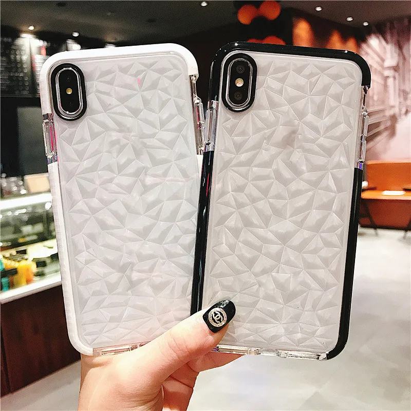 

Diamond pattern / phone case for iPhone X Xs Xr XsMax simple TPU phone case for iPhone 6 6s 7 8 Plus drop phone case