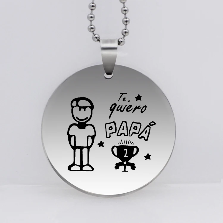 TE quiero PAPA ожерелье из нержавеющей стали Acero неизбежное ювелирные изделия для отца