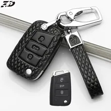 Кожаный чехол для автомобильного ключа сумка VW Volkswagen Skoda Golf7 Polo