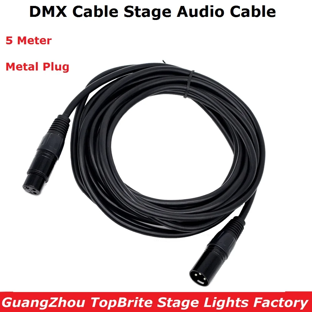 

3-PIN DMX Signal Line 5 Meter LED Par Lights DMX Cable Stage Audio Cable Microphone Cable For Moving Head LED Fogger Machine