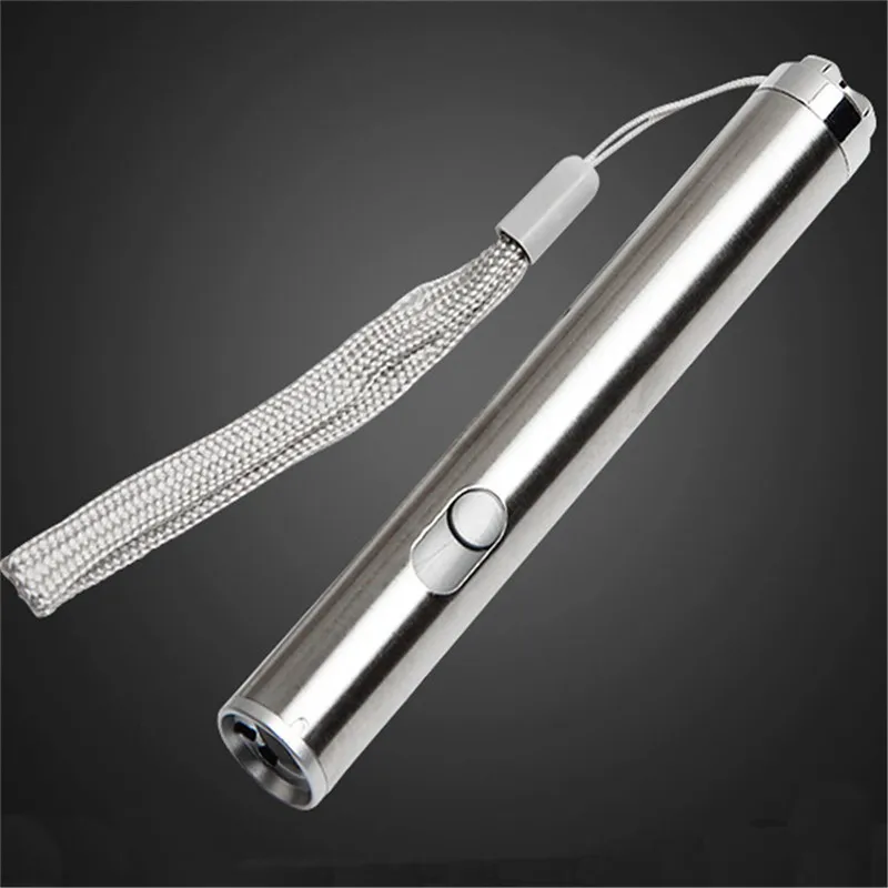 304 Stainless Steel Multifunction Red Laser Pointer Mini LED Flashlight Counterfeit Detector 3 in 1 Laser Sight Pen