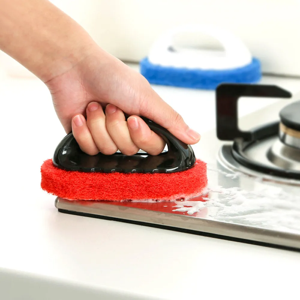

* 2017 Bathroom Floor Wall Tile Mirro Multifunction Cleaning Brush Sponge Bottom Kitchen 13.5* 8 cm Glass Cleaning Scrubber0.808