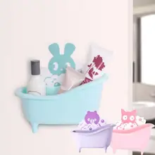 Self-adhesive kitchen storage box organizer toilet bathroom storage rack wall shelf Bathtub design shower accessory 3
