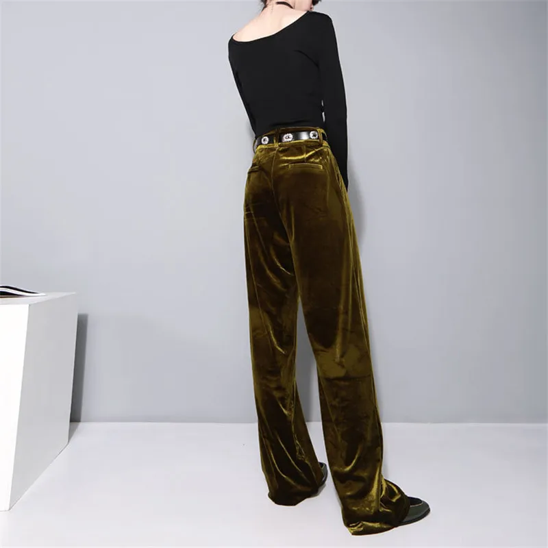 Women Velvet Wide Leg Pants12